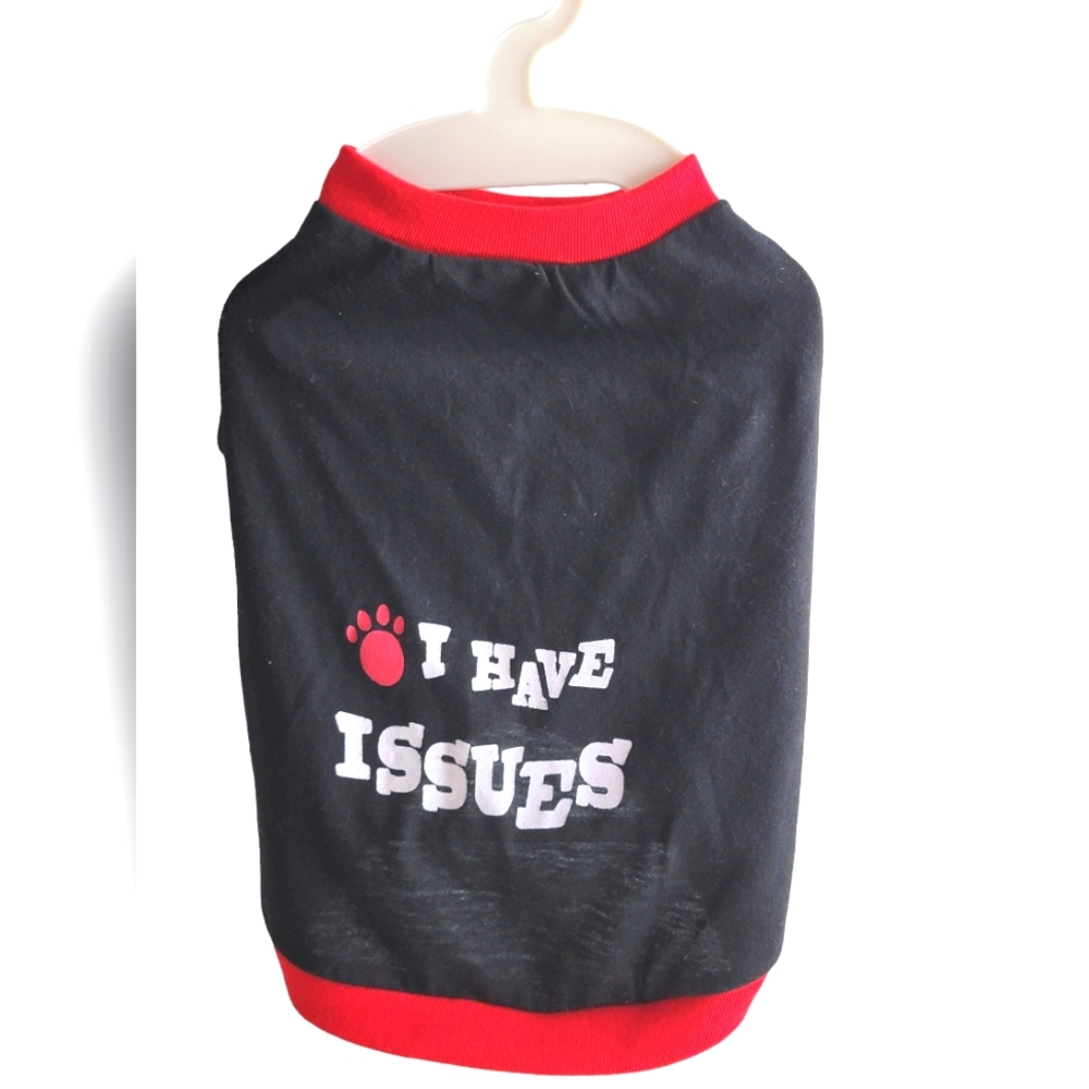 P25776 Black Doggy Tee – "I HAVE ISSUES."